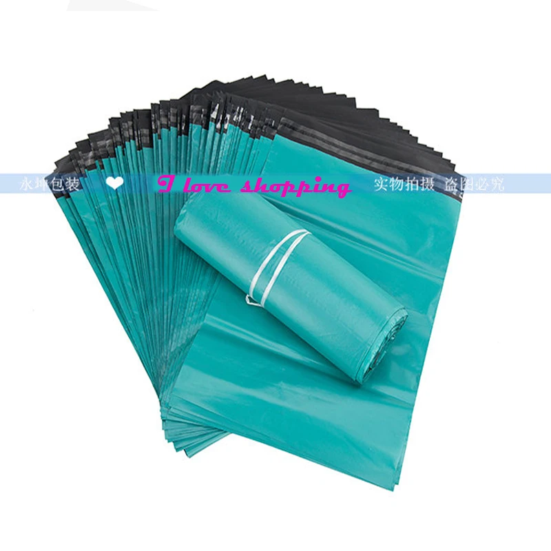 10pcs/Lot 28X42Cm Green Color Poly Self-Adhesive Mailing Bags Plastic Courier Poly Mail Plastic Bags Express Mail Bag