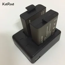 KaRue батарея для eken аксессуары двойное зарядное устройство+ 2 шт 1050mAh резервный литий-ионный аккумулятор для H9 SJ4000 экшн-камеры