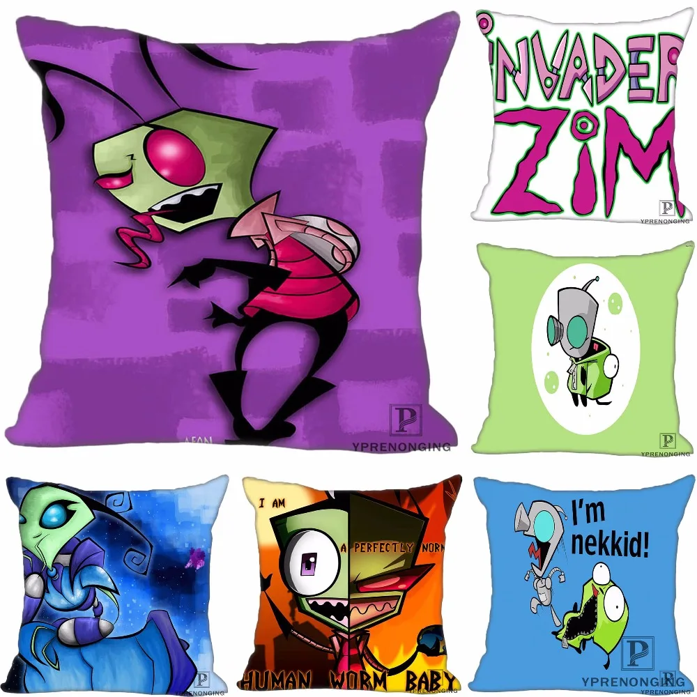 

Custom Invader Zim Speedpaint Square Pillowcase Custom Zippered Pillow Cover Case 35X35,40x40,45x45cm(One Side)180522-02-13
