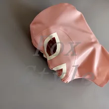 Ручная работа латексная детская розовая маска сексуальный капюшон для взрослых