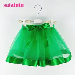 Зеленый юбка-пачка для малышей юбки для девочек принцесса pettiskirt балета Танцы юбка-пачка Дети вечерние мини-юбка Свадебные Детская Vestido La falda
