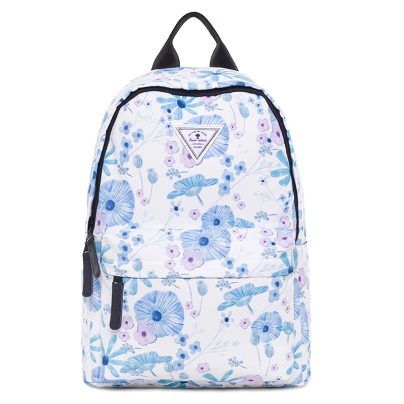 

Student Canvas Backpack Breathable Double Shoulder Rucksack Women Daypack Travel Light Weight College Bag Leaf Printed Bagpack