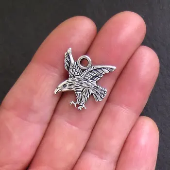 

100pcs Eagle bird hawk Charms 22*25mm Pendants fine Antique Silver Jewelry Making DIY Handmade earring bracelet necklace Jewelry