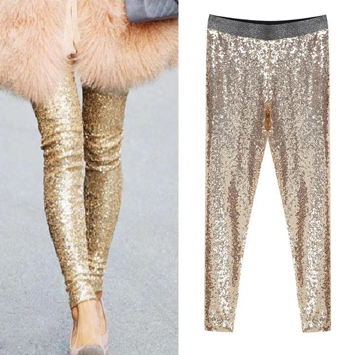 gold sequin pants plus size