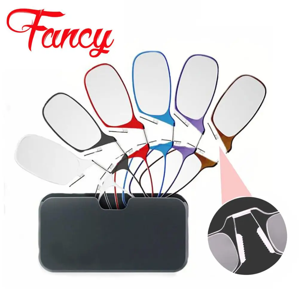 

Nose clip thin portable 2019 reading glasses for men optical glasses for women with box wallet mini reading sticky mobile phone