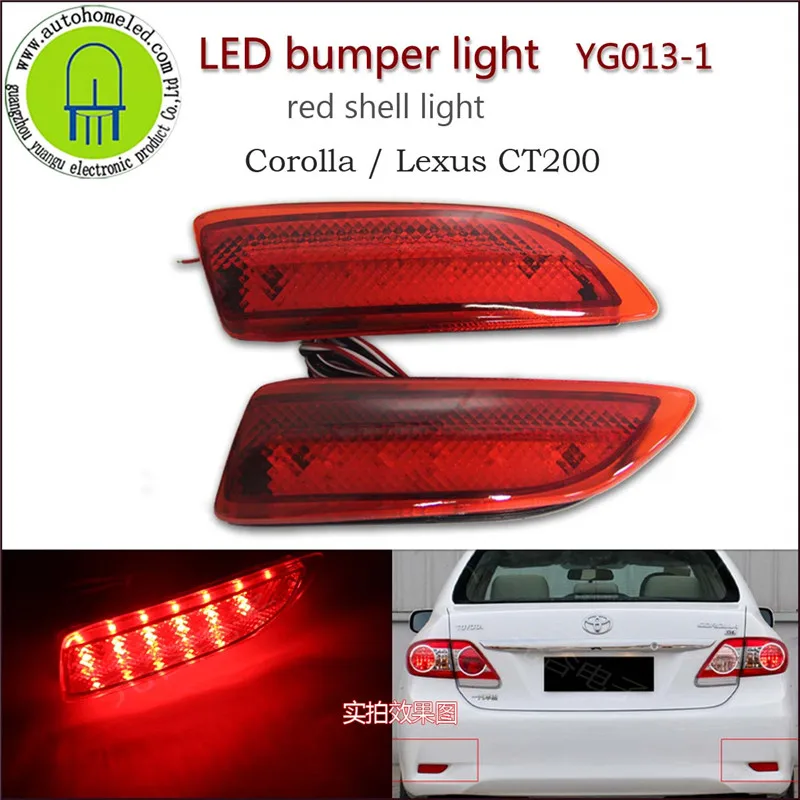 

2PC X dahosun LED Tail Lamp Bumper Reflector Light for Toyota Corolla Lexus CT200 Backup Brake Light YG013