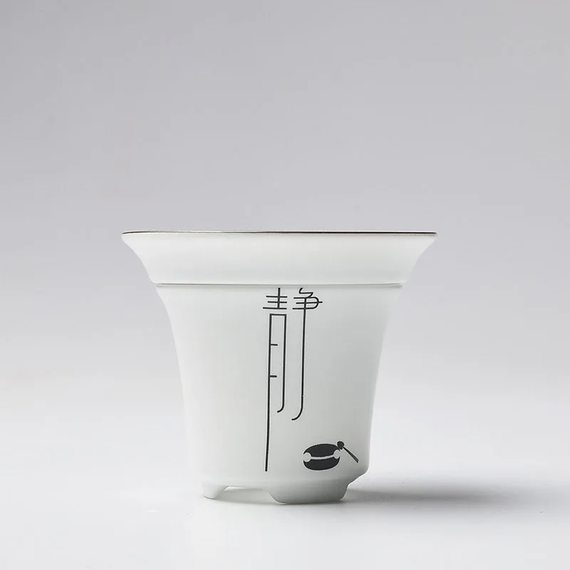 

Handpaint Brief Zen Tea Ceremony Chinese Ceramic Porcelain Tea Strainers Filter Leakage Tea Set Glaze Kiln Filter with Base Tray
