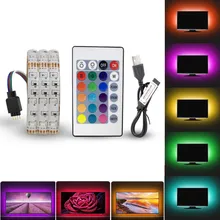 Диммируемый гибкий водонепроницаемый SMD2835 RGB Светодиодные полосы света USB DC5V лента со светодиодными лампочками светодиодный свет полосы для Домашнее освещение украшение