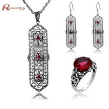 Модные ювелирные изделия, винтажный набор ювелирных изделий из стерлингового серебра 925 пробы с кристаллами, серьги с длинной подвеской, кольцо, украшения для свадебного наряда