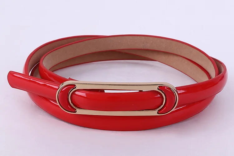 

Free Shipping 2018 New Fashionable Womens Red Yellow Green Candy Color Shinny Belt For Ladiy Female