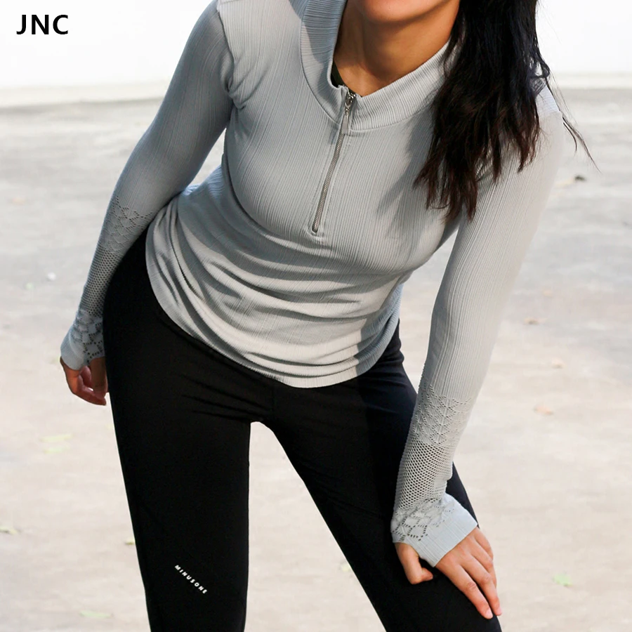 Buy Cute Womens Long Sleeve Zip Front Running Yoga