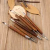 sculpting tool Pottery Tools Wood 6PCS Handle Pottery Set Wax Carving Sculpt Smoothing Polymer Shapers Pottery Clay Ceramic Tool ► Photo 3/6