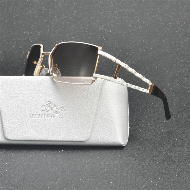 luxury Square diamond Shades Glasses Female Unique Brand Design Sunglasses Clear Lens Fashion Style Sunglasses with box FML