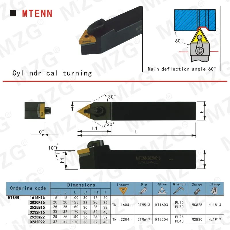 SCMCN 1010H06 CNC Lathe Boring Machining Cutter External Turning Tool Hold 