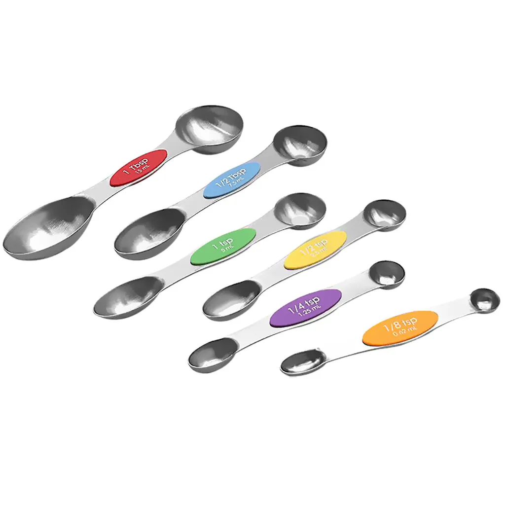 6Pcs color Spoons 304 Stainless Steel Mini Size Colorful Spoon Baking