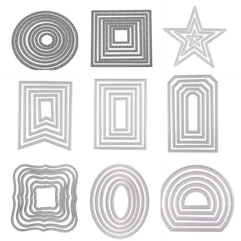 

Metal Cutting Dies Set Frame Stencils For DIY Scrapbooking Embossing Paper Wedding Cards Die Mold Photo Album Making Craft Cuts