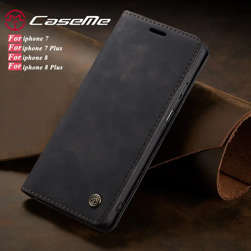 

Luxury Matte PU Leather Case For iphone 7 Flip Wallet Book Phone Cover For iphone 8 Case Apple iphone 7 8 Plus Cover Capa Coque