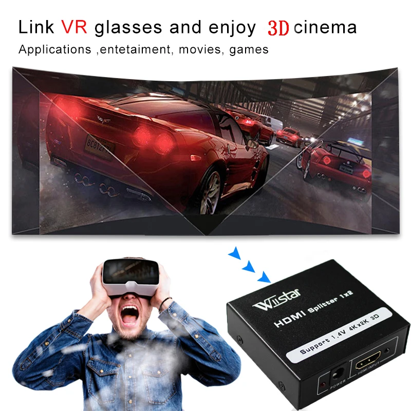 Разветвитель Wiistar HDMI 1 вход 2 Выход Переключатель 1x 2/1x4 для XBOX 360 PS4 Smart Android HDTV 4K 3D