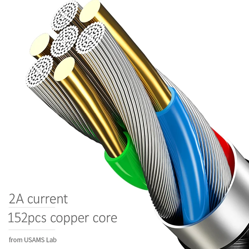 3 في 1 الهاتف المحمول الكابلات ، USAMS كابل يو اس بي usb-c لسامسونج النايلون المصغّر usb كابل شحن ل فون x 8 نوع c وصلة كابل