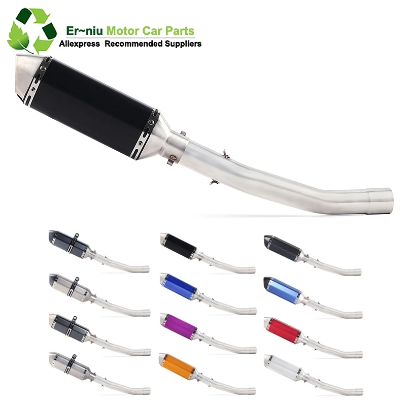 

ZX6R ZX-6R Motorcycle Exhaust Full system middle bend pipe + Muffler Slip-on for Kawasaki ZX-6R ZX6R 2008 to 2014
