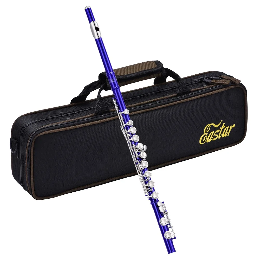 

Eastar 16 Keys Close Hole C Flute Set Nickel Plated Cupronickel Woodwind Instrument With Flute Case Stand Screws Clean Cloth New