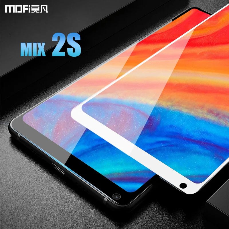 mi mix 2s Glass MOFI For Xiaomi Mi Mix 2S Tempered Glass Film Full Cover Screen Protector For Xiaomi Mix2s Film Tempered Glass