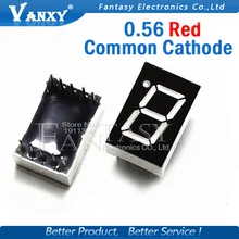 200 шт 7-сегментный 0,56 в общий анод 1 битовая цифровая трубка 0,5" дюймовый 0.56in. Красный светодиодный дисплей 7 segmentos светодиодный цифровой трубки