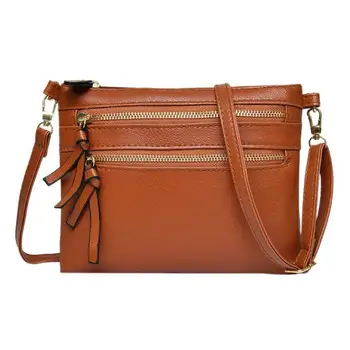 

Punk Simple Women PU Leather Zippers Handbags Functional Casual Messenger Shoulder Bag Female Crossbody Bags