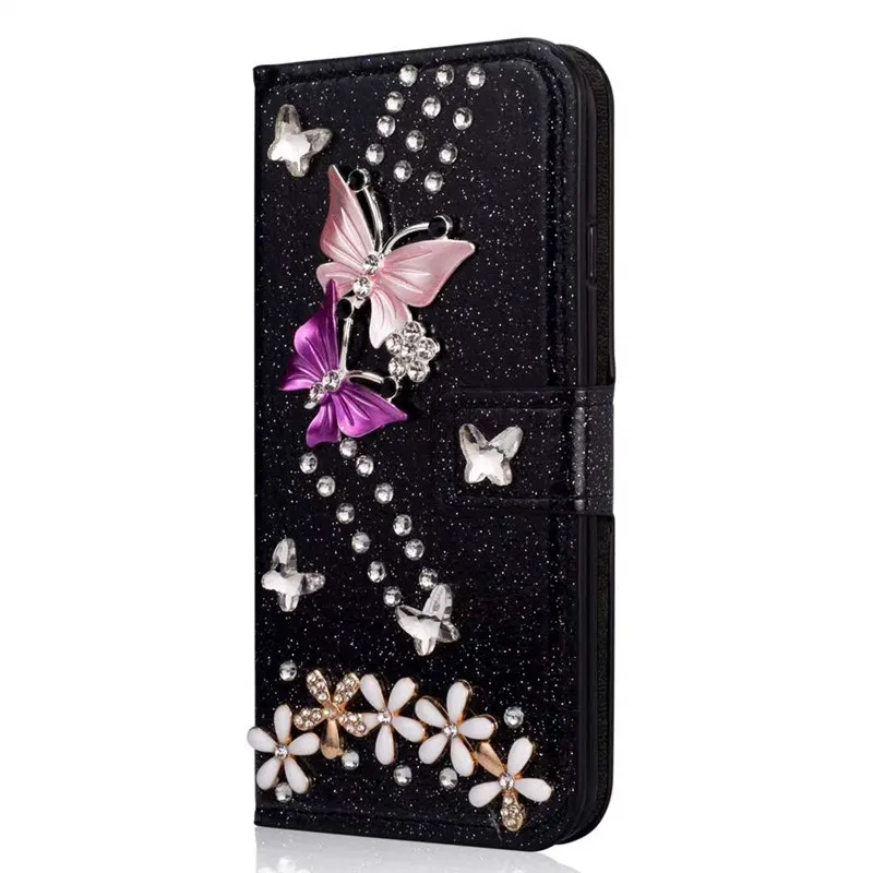 Роскошный Шикарный кожаный флип-чехол для iPhone 6 7 8 plus X XS MAX XR алмазный кошелек с блестками сумка для телефона чехол для мобильного телефона