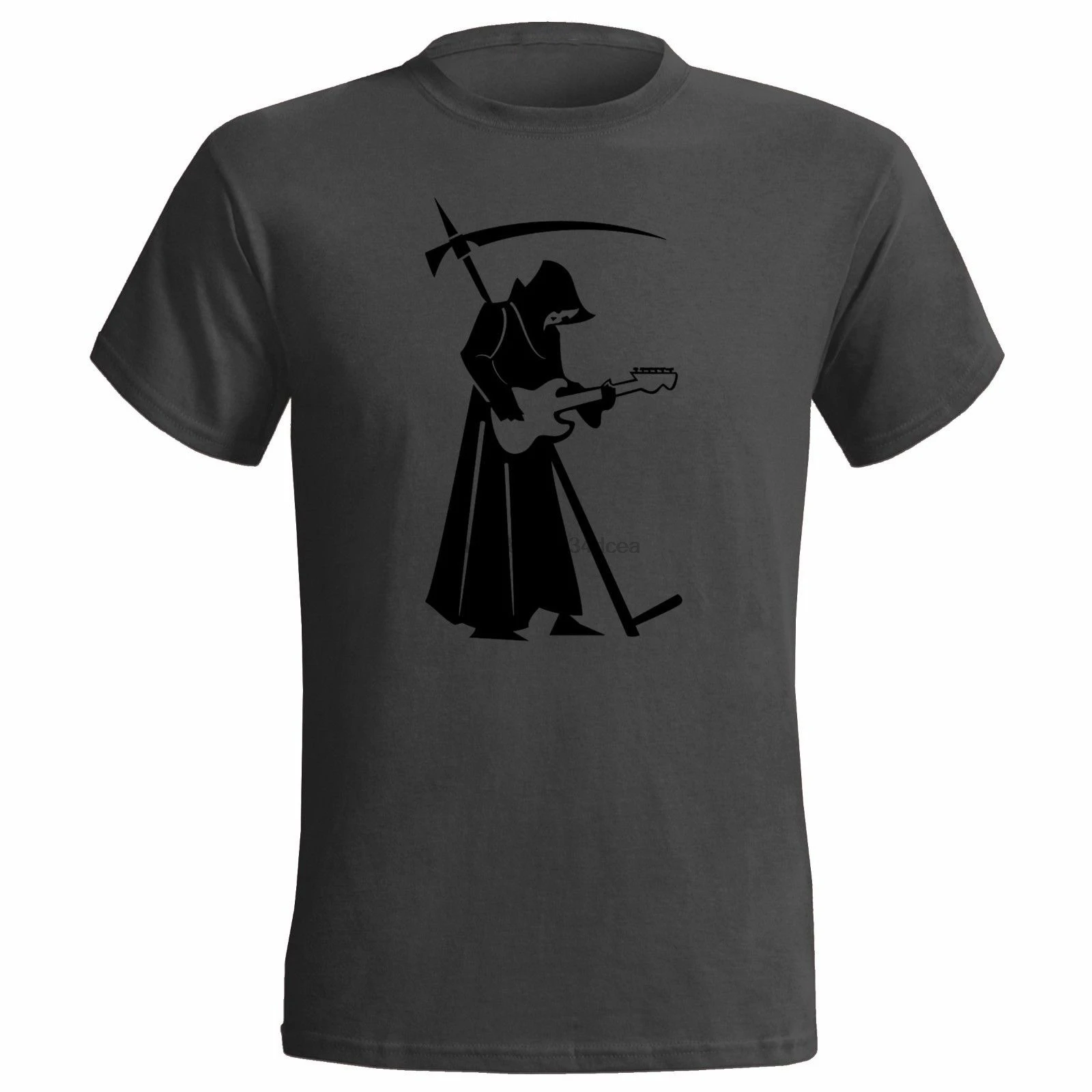 Крутая Мужская футболка Grim Reaper с гитарным проигрывателем рок металл Готическая