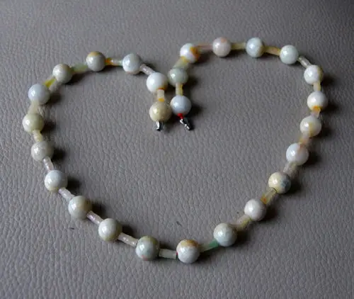 

1685 of the natural yellow Jade manual knitting weave polishing bead necklace