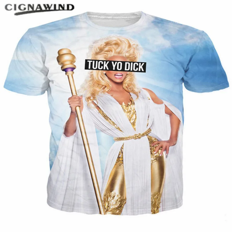 

New funny Summer top Tuck Yo Dick RuPaul 3D Printed t shirt men women short sleeve t-shirt casual Harajuku streetwear tees tops