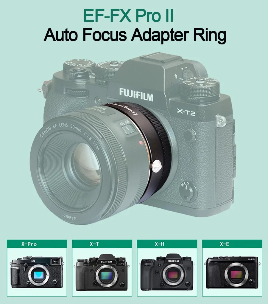 Fringer EF-FX PRO II Автофокус адаптер для Canon EF Объектив совместимый с Fujifilm крепление XH1 XT2 XT3 Xpro2