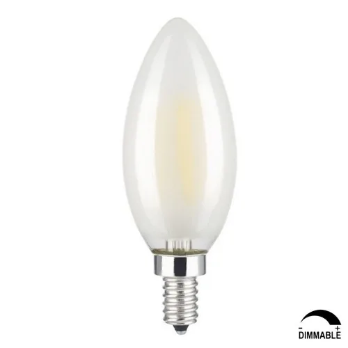 Светодиодный диммируемая матовая стекловолокно лампа для светильника, 4,5 Вт(60 Вт Equiv.) C11 декоративные молочно лампы в форме свечи лампы, UL, 4000 K холодный