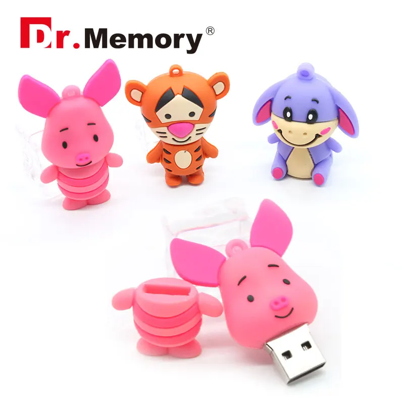 Cartoon Cute Animal USB Flash Drives 64GB Bulldog Pen Drive 4GB 8GB 16GB 32GB USB Memory Stick 128GB Mini Pendrive USB Key Gifts