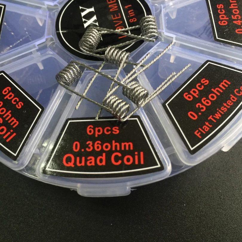 E-XY 8 в 1 проволочные готовые катушки Clapton Quad Tiger Hive Alien Fused Clapton Mix Twisted Coil fit DIY распылитель