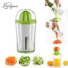 LMETJMA 2 in 1 di Verdure A Spirale Affettatrice & Spremiagrumi Manuale di Verdure Spiralizer Taglierina Zucchine Noodle Spaghetti Maker KC0088