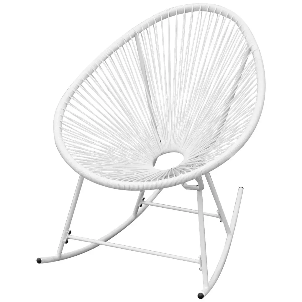 Garden Rocking Chair Poly Rattan White Fashion Oval-shaped For Bedroom Living Room Waterproof | Мебель