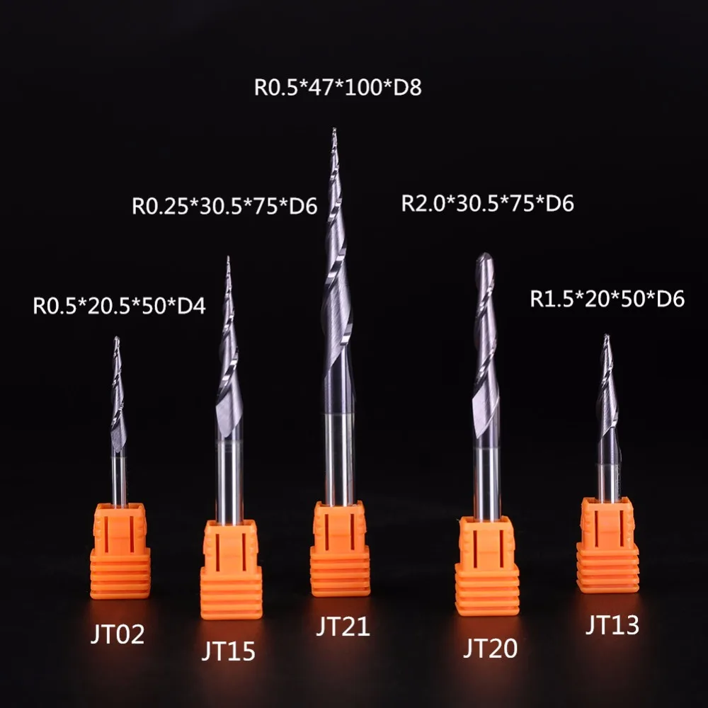 2 шт./лот r0 5 * D6 30 75L 2F HV3300 твердосплавное покрытие конусная фреза с ЧПУ|cnc milling
