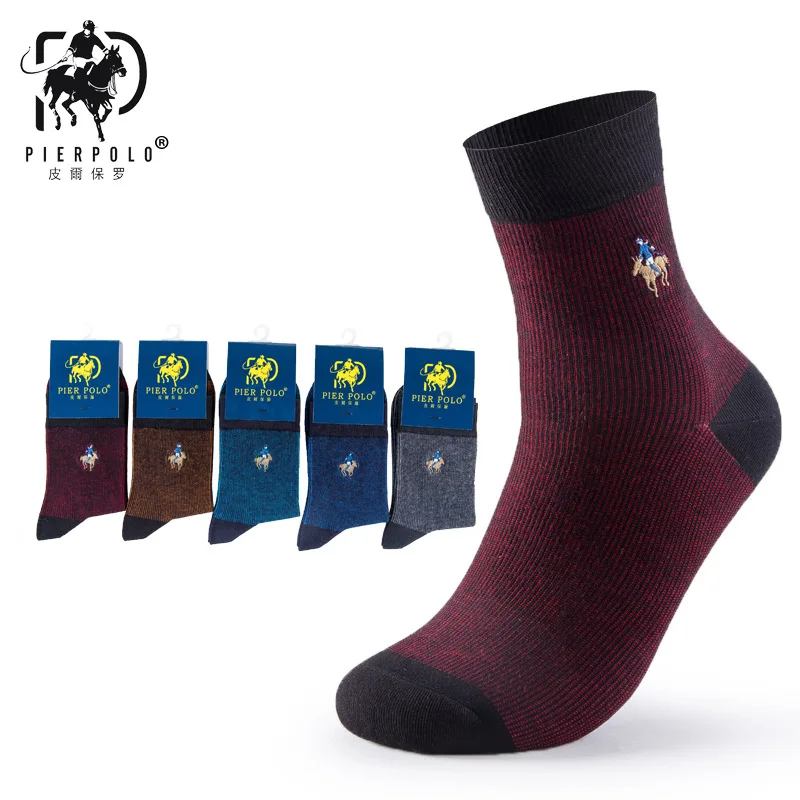 PIERPOLO Брендовые мужские носки вышивка хлопковые носки Meias высокого качества мужские носки платье дезодорант Мода Happy Socks