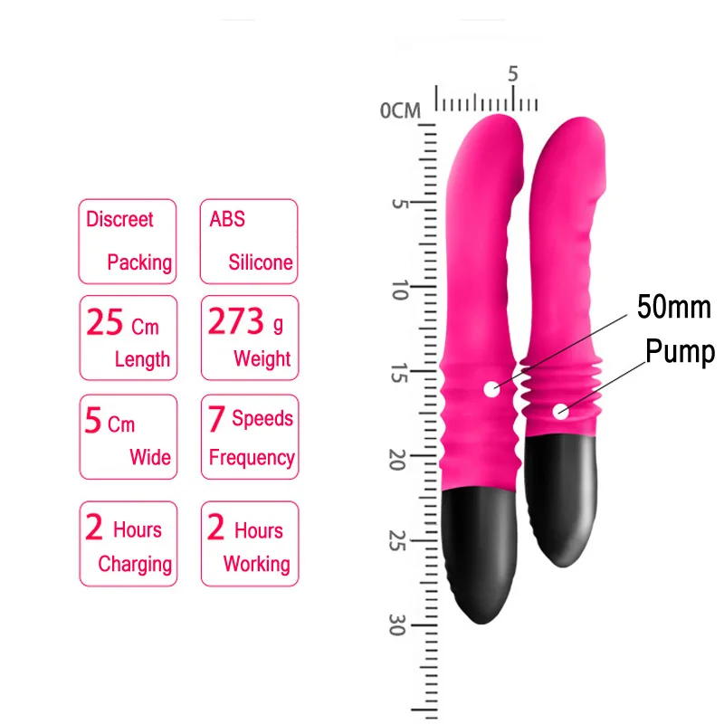 7 Speeds 50mm Wide Silicone Thrusting G Spot font b Dildo b font Vibrator Adult Sex