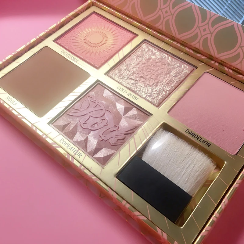 Продажа 2018 абсолютно новый макияж румяна бронзатор тени для век Палитра пять цветов хайлайтер Палитра Высокое качество румяна палитра для лица кра...
