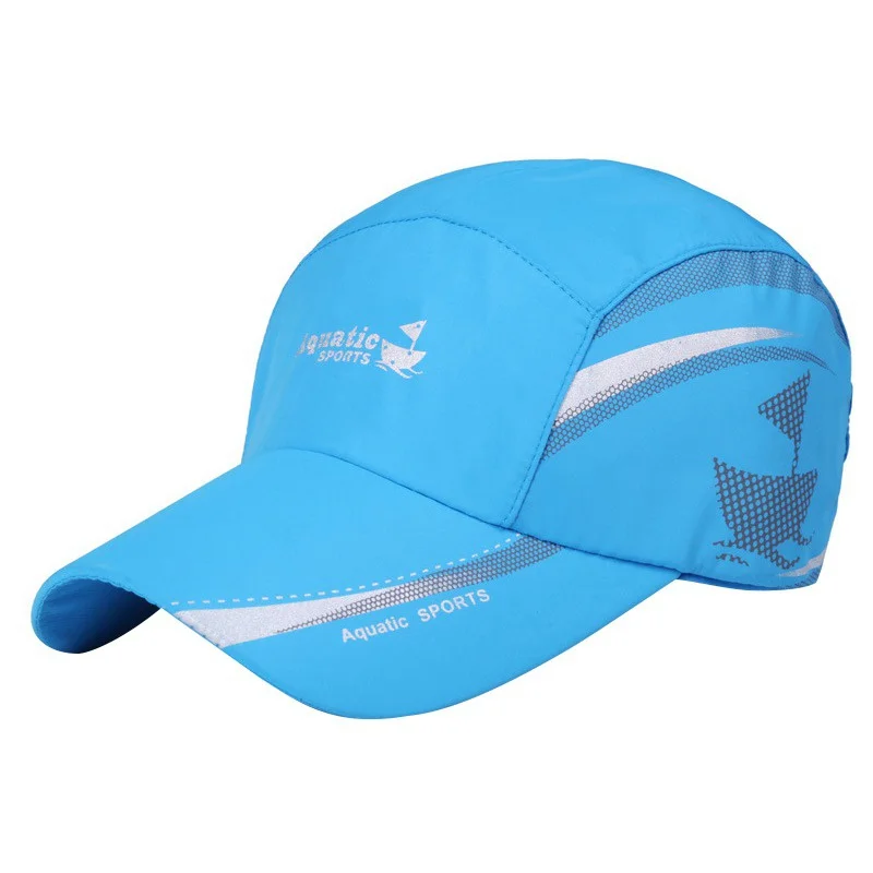 Sports Cap Breathable Outdoor Fashion baseball running Cap Camping Hiking Fishing Long Visor Brim Shade Sunscreen Hat - Цвет: Небесно-голубой