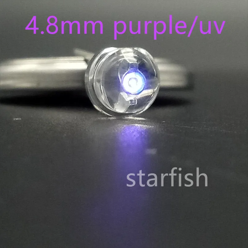 100 шт. 4 8 мм Фиолетовый/uv светильник 5 ММ Strawhat Широкий формат 395nm-400nm прозрачный