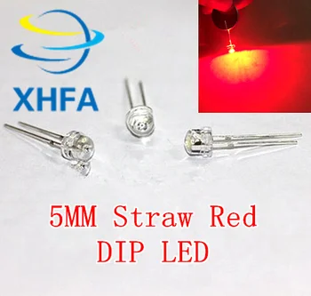 

500pcs 5mm Transparent LED Diode Light Red Straw Hat Clear Lens 5 mm Light Emitting Diode LED Lamp Wide Angle Through Hole