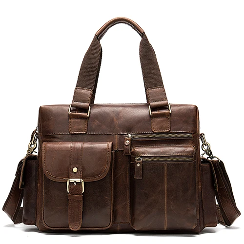 Мужская кожаная сумка, мужской портфель из натуральной кожи, сумка для ноутбука, мужской деловой портфель, мужские компьютерные сумки, Мужские портфели 8537 - Цвет: 8537D2Redbrown