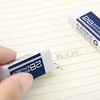 

2B Pencil Eraser for School and Office Mini White Color Soft Rubber Erasers Student Kids Professional Stationery