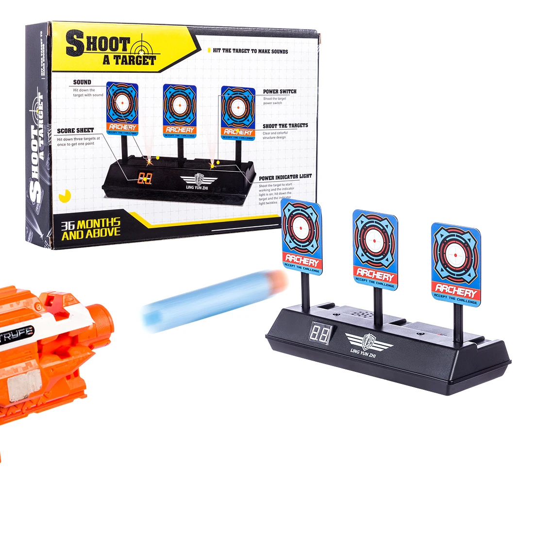 

Scoring Auto Reset Electric Target Toy Training Target for Nerf Toys LZ034 for Nerf