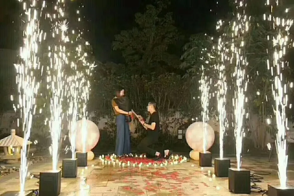 Controle de Rotação para o Casamento da Fase Elétrica Sparkler Chama Fogo Máquina 2m Altura Especial Coldfireworks Dmx 512 500w 41 Cheap Efeito de Iluminação de palco