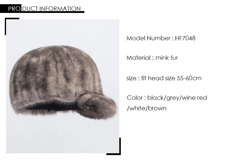 Pudi HF7048 женские зимние шапки женская новая норковая шапка для волос Удобная и теплая в различных цветах